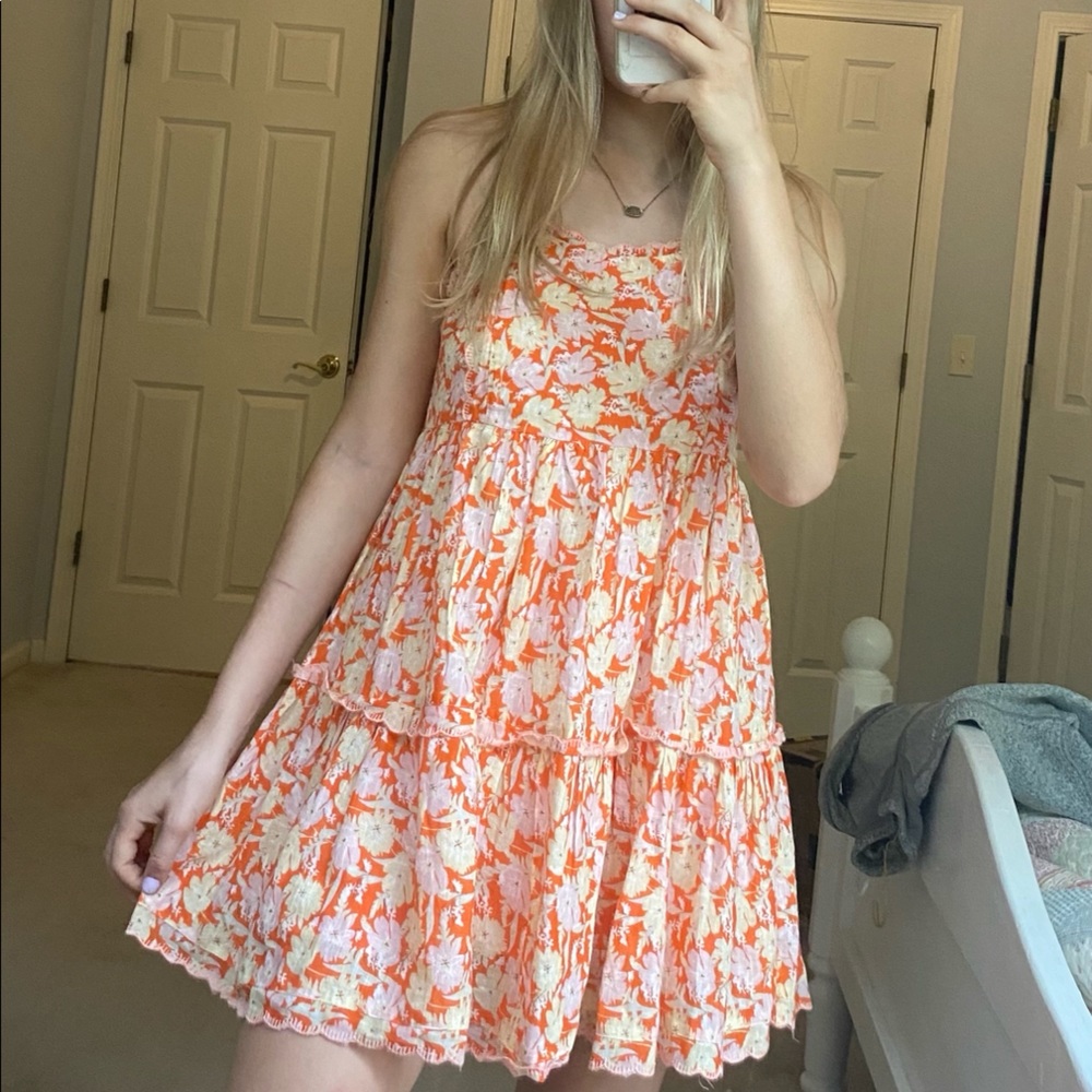 Orange Floral Dress~Urban Outfitters~Size Small